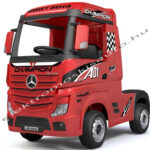 ELEKTROMOS KISAUTÓ MERCEDES-BENZ ACTROS KAMION EREDETI LICENCE LAKKOZOTT PIROS